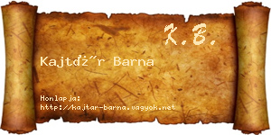 Kajtár Barna névjegykártya