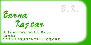 barna kajtar business card