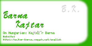 barna kajtar business card